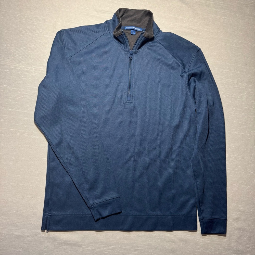 Port Authority Blue 1/4 Zip Pullover Size Small‎ Lightweight Sweater